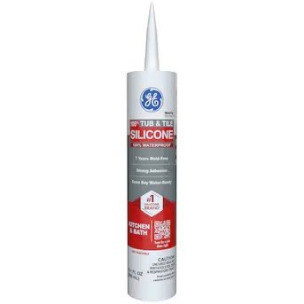 GE Tub and Tile white silicone kitchen and bath sealant tube